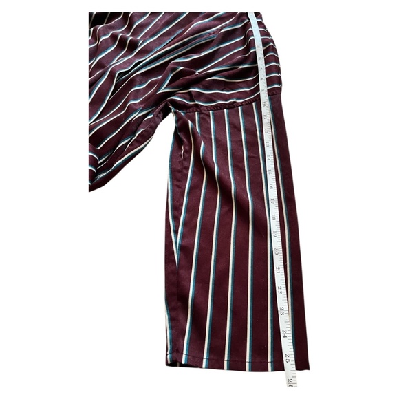 Sunday Forever Original Henry Robe Burgundy Stripe with Belt and Pockets - Picture 7 of 9